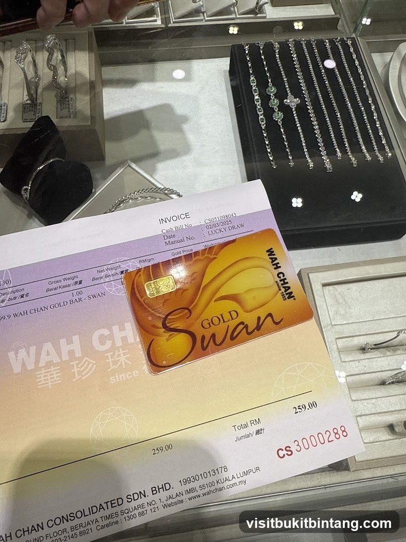 Gold Bar Purchase Receipt