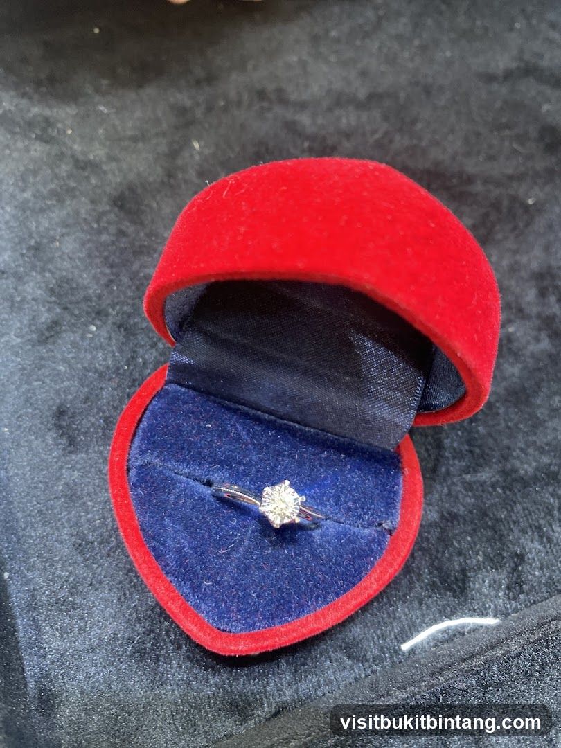 Diamond Ring in Heart-Shaped Box