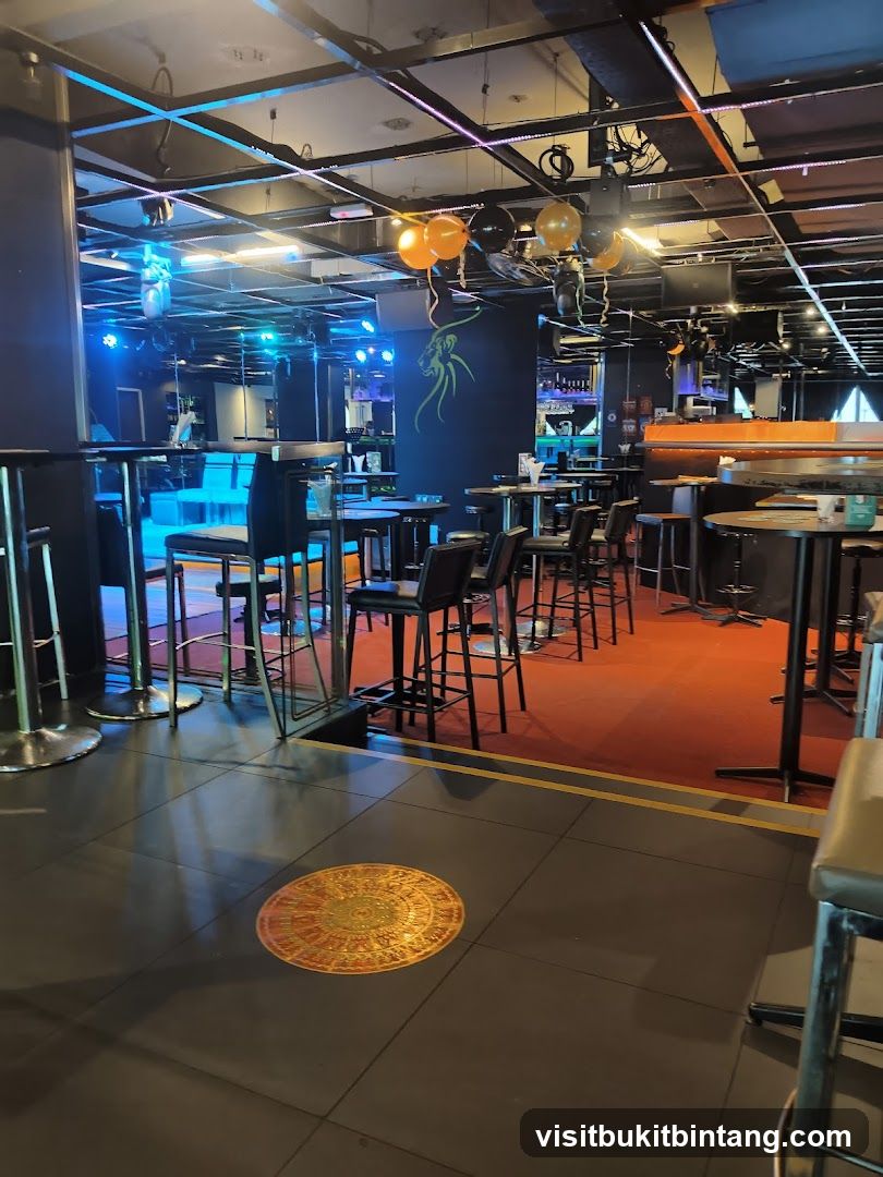 Bar Interior with Seating and Lighting
