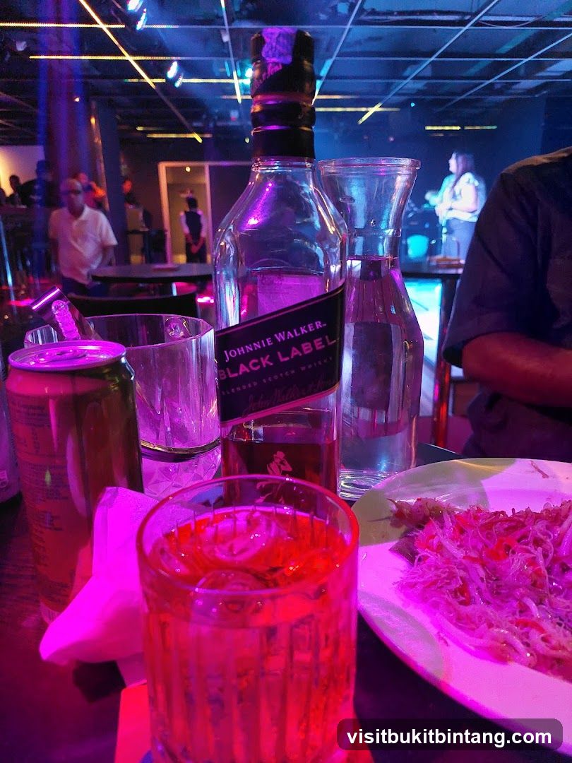 Drinks and Food at a Bar