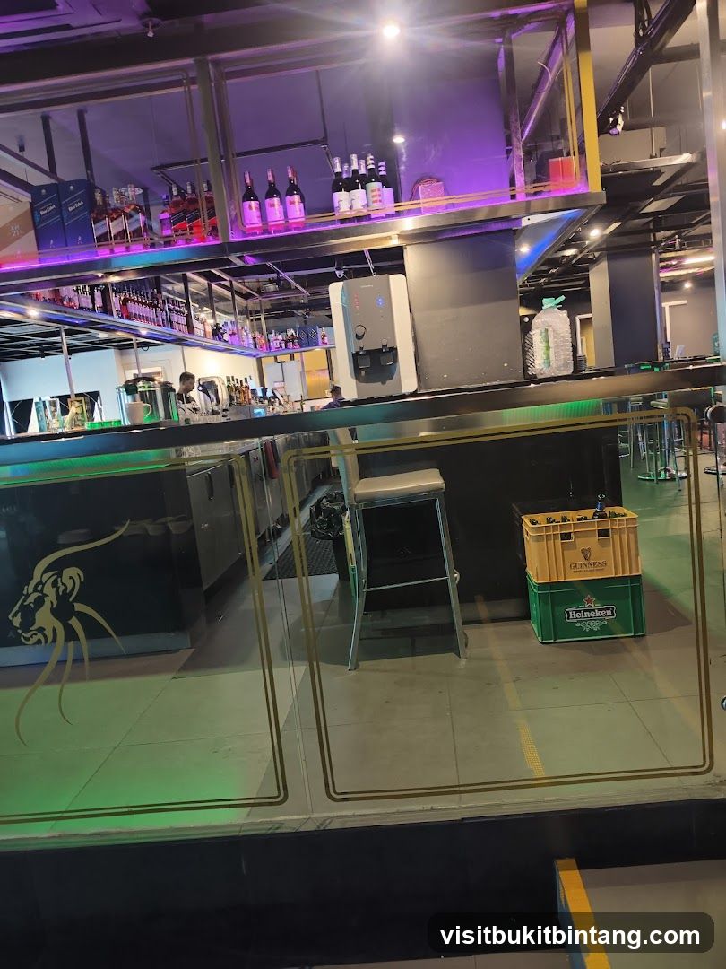 Bar Interior with Bottles and Crates