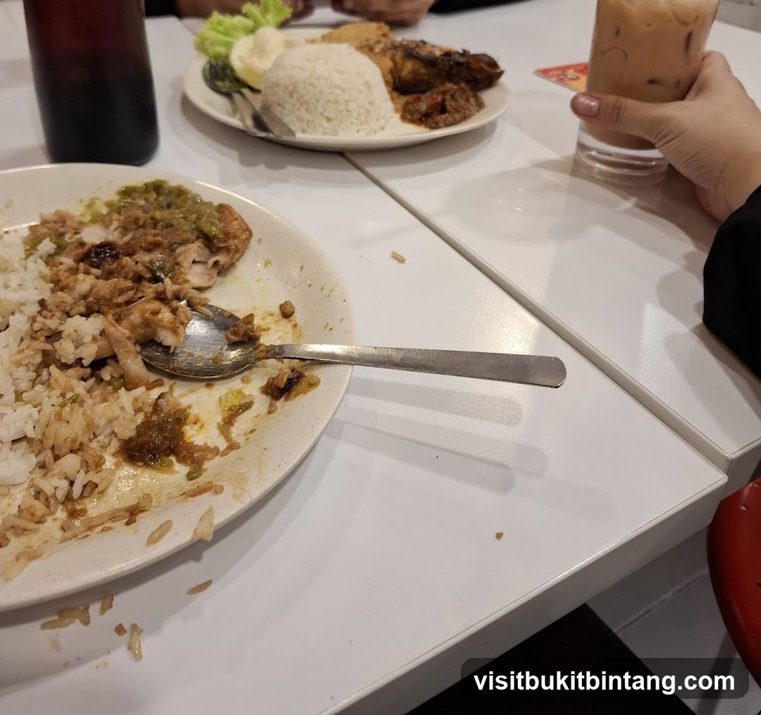 Table with food and drink