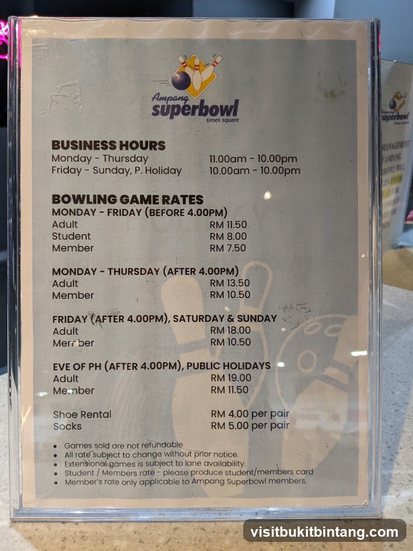 Ampang Superbowl Times Square Menu