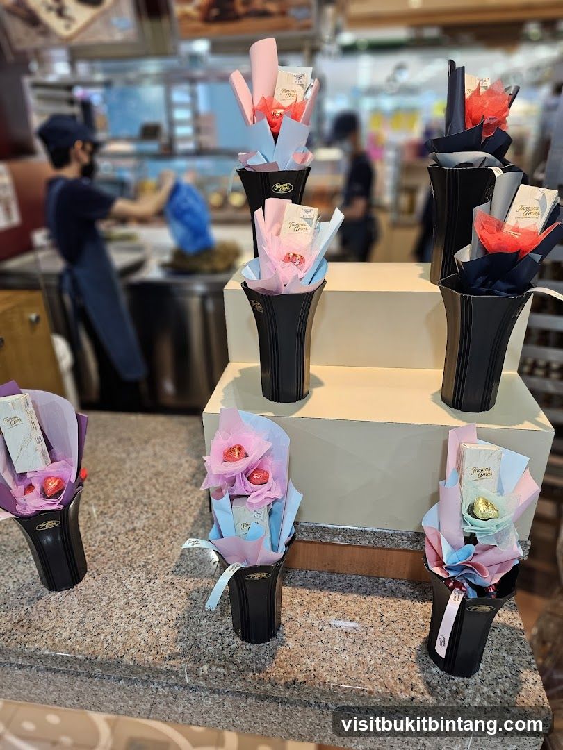 Chocolate bouquets on display