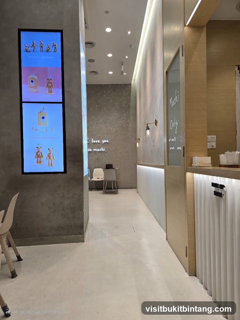 Modern Interior with Digital Displays and Neon Signage