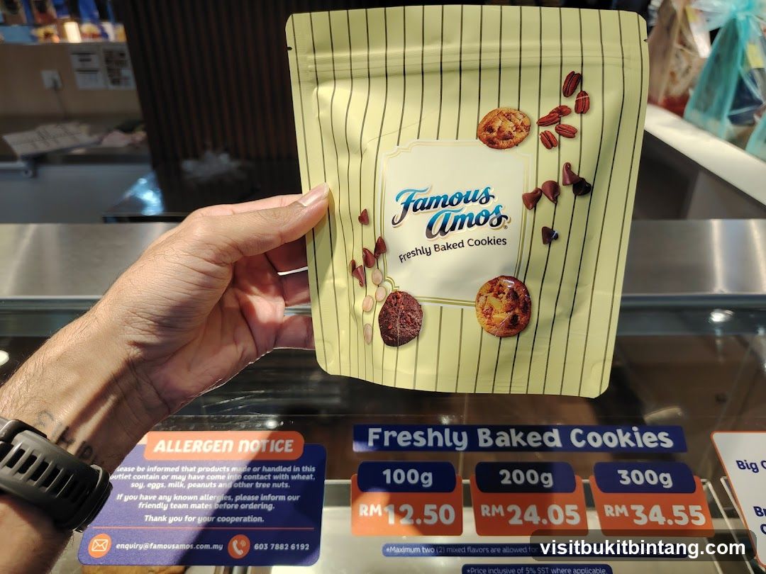Famous Amos Cookies Packaging and Price List