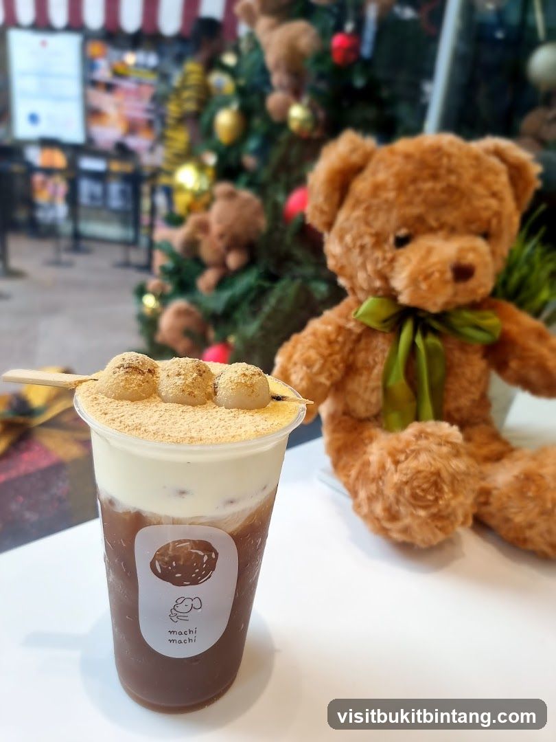 Drink with Teddy Bear and Christmas Tree