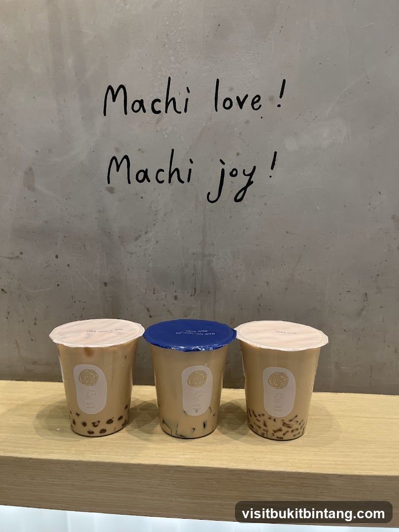 Three bubble tea drinks