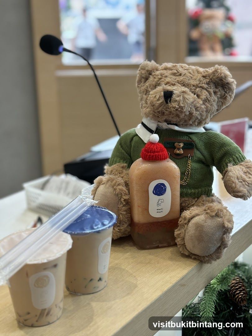 Teddy bear with drinks
