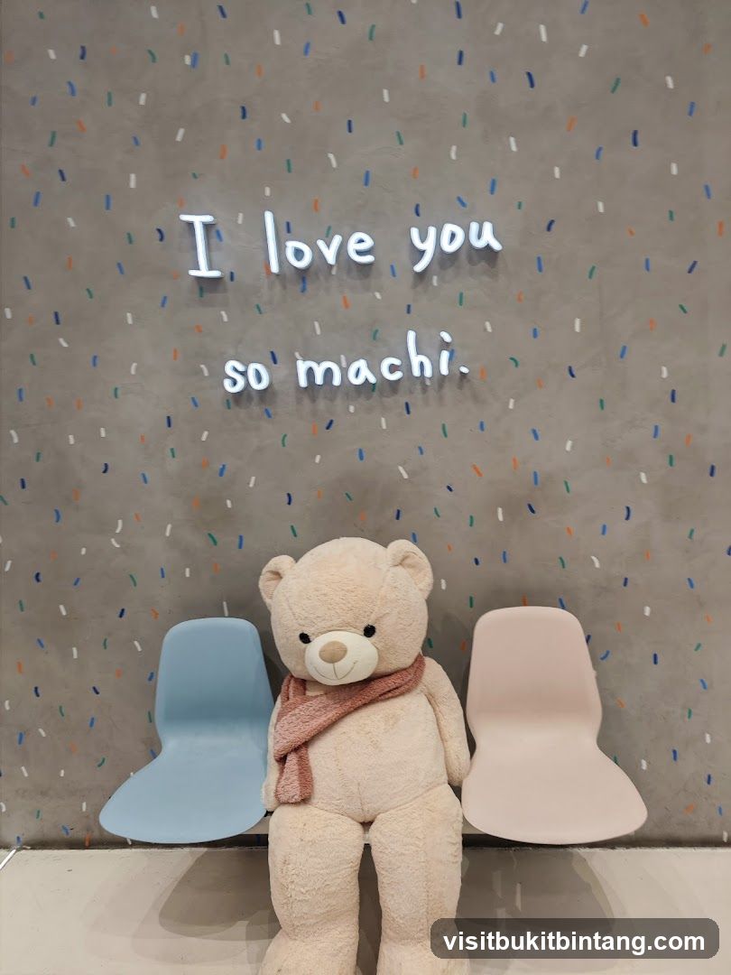 Teddy bear with neon sign