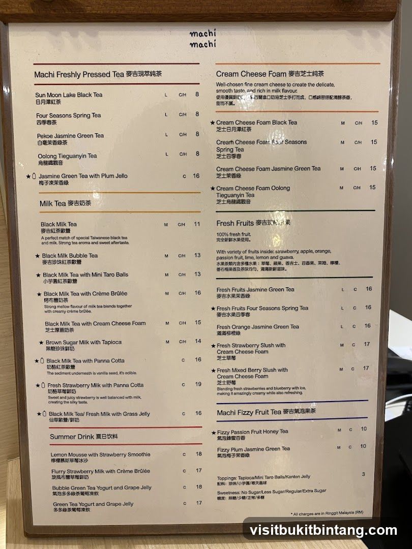 Machi Menu