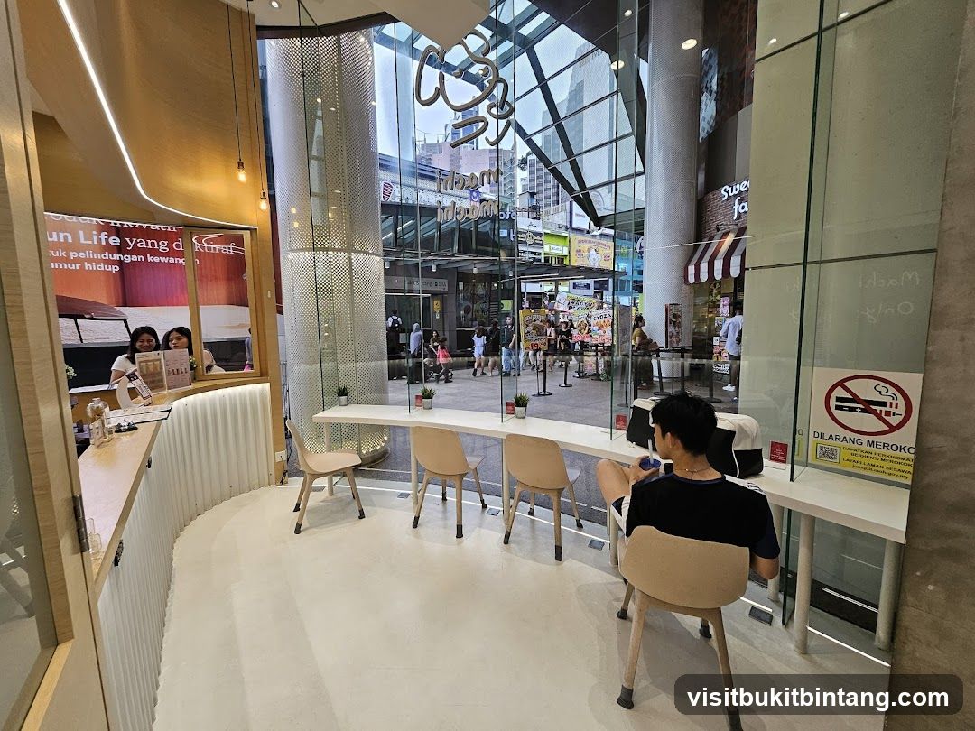 Interior of a cafe with outdoor view