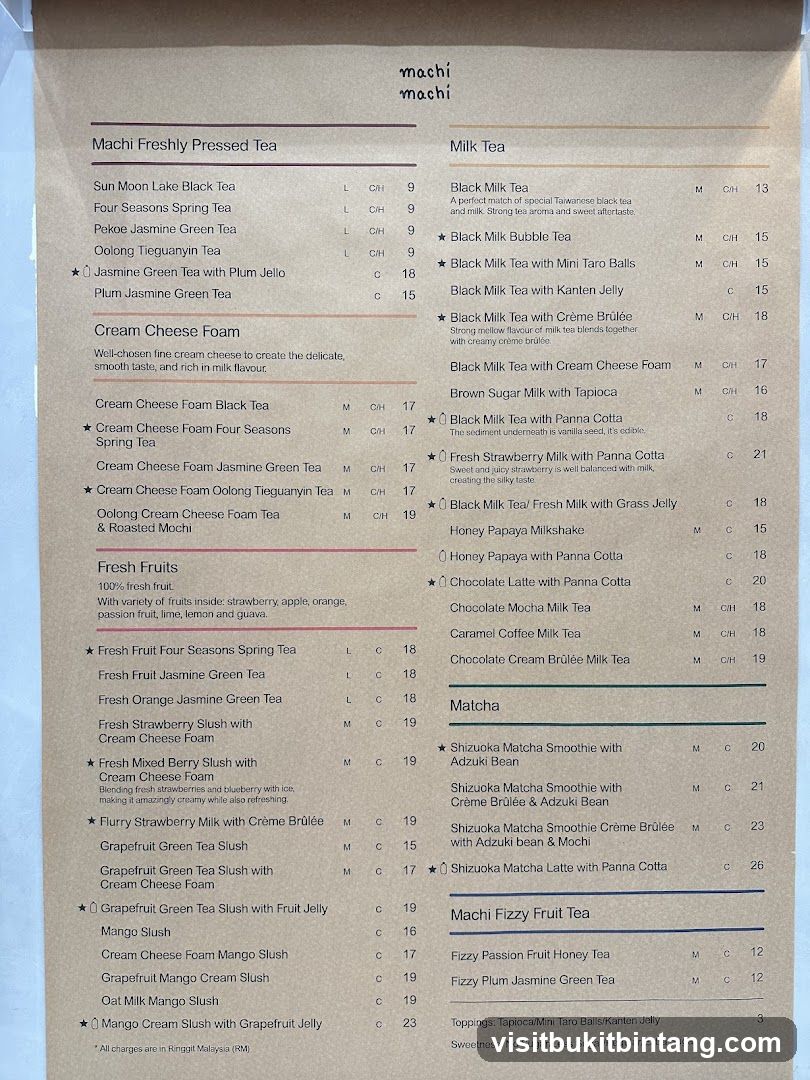 Machi Menu