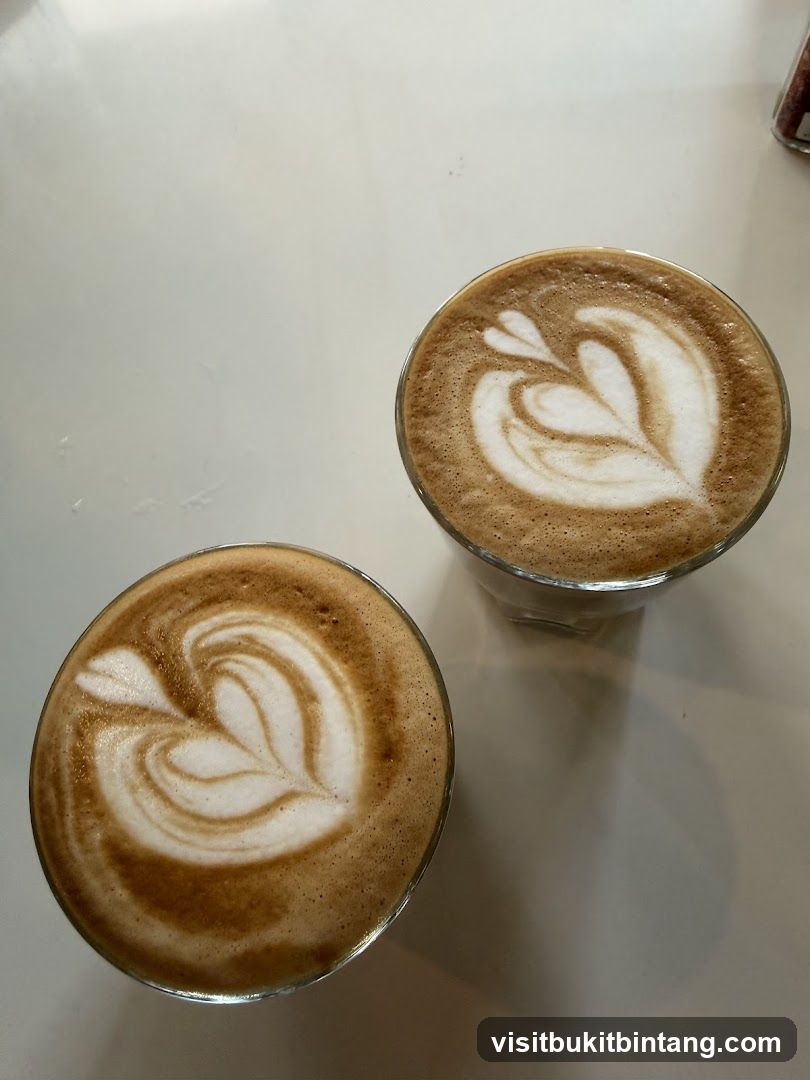 Two Lattes with Latte Art