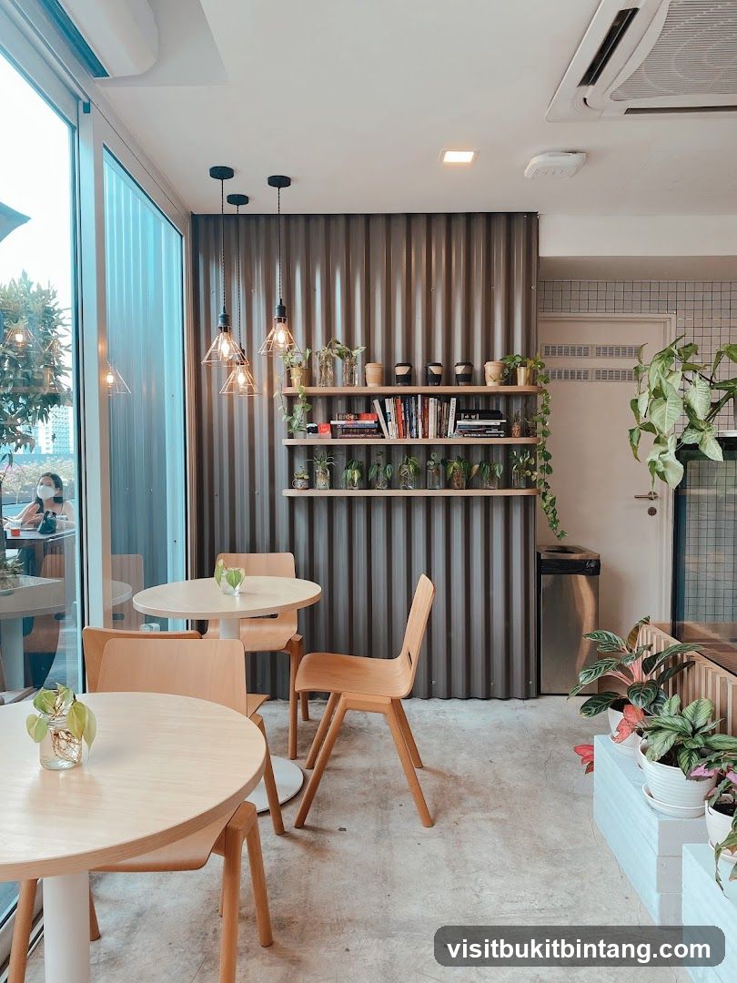 Cozy Cafe Interior with Plants