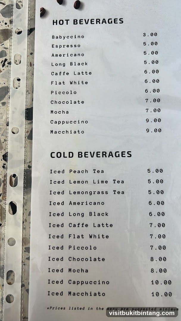 Beverages Menu