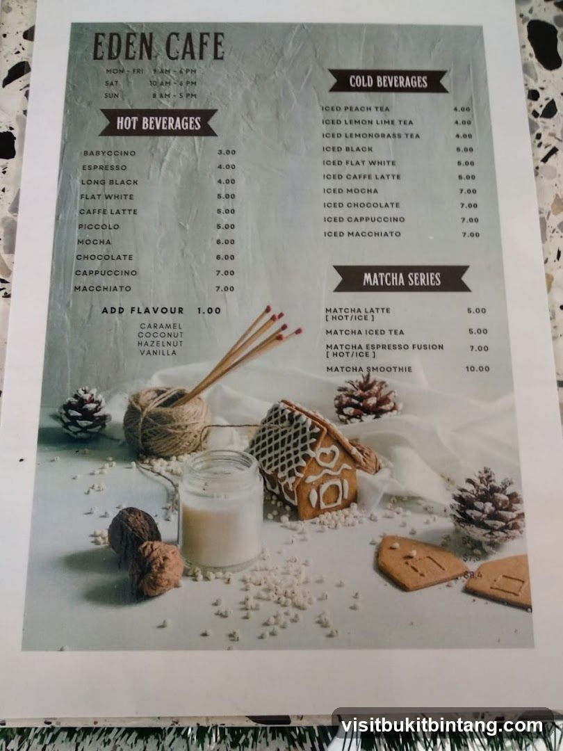 Eden Cafe Menu