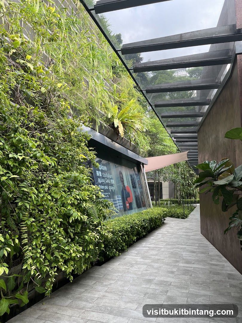 Modern Outdoor Walkway with Green Wall