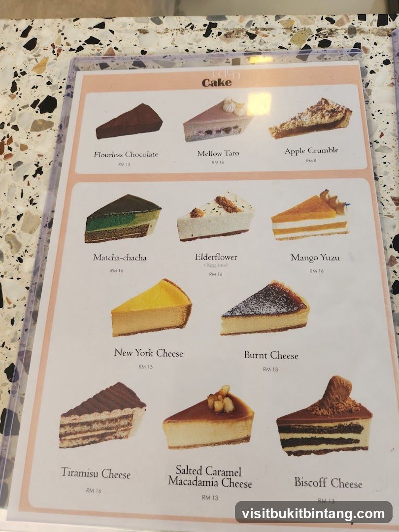 Cake Menu