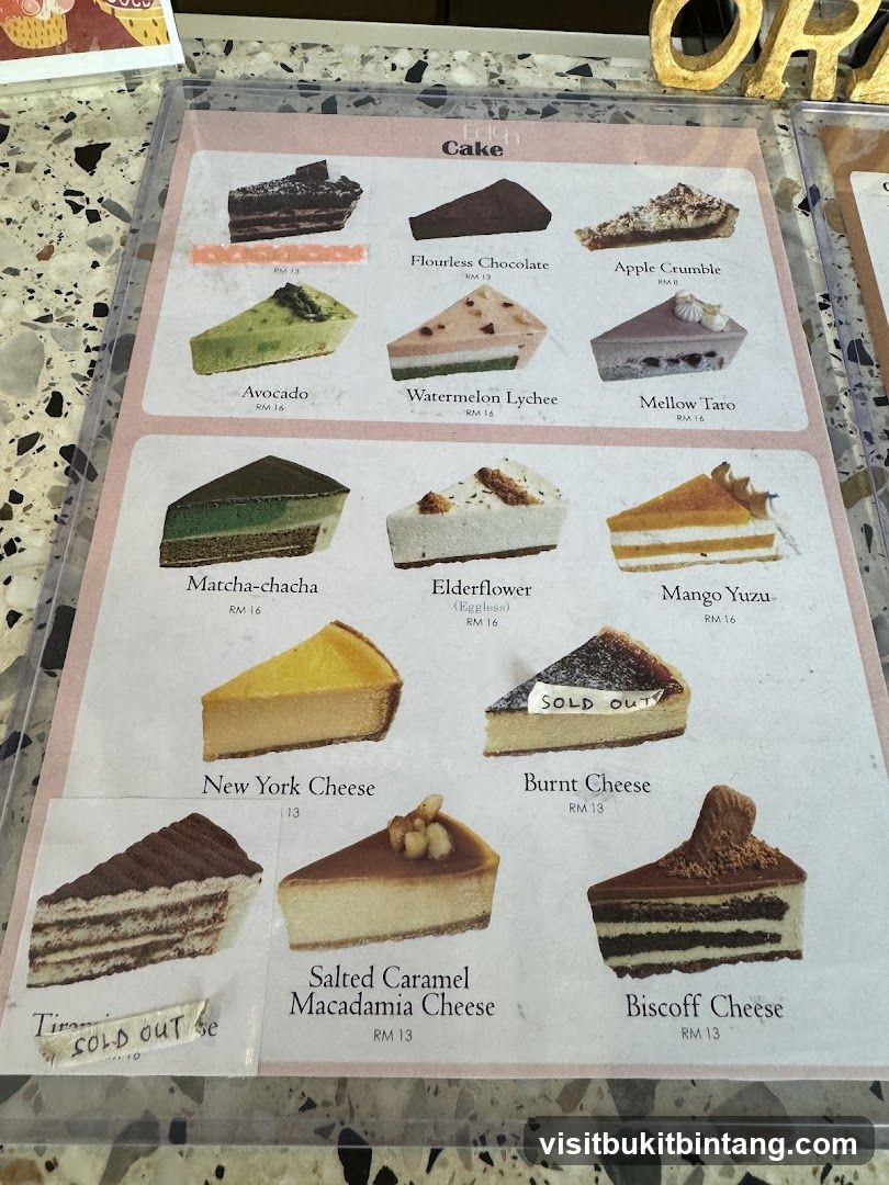 Cake Menu