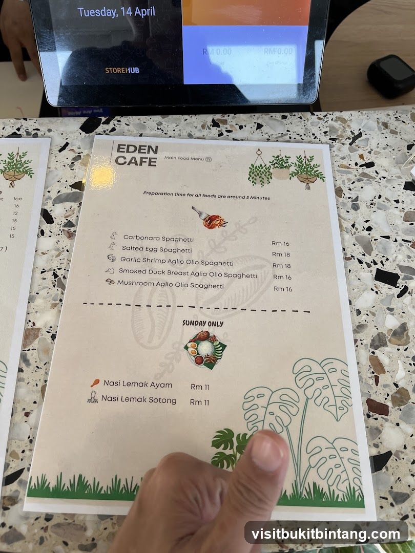 Eden Cafe Main Food Menu