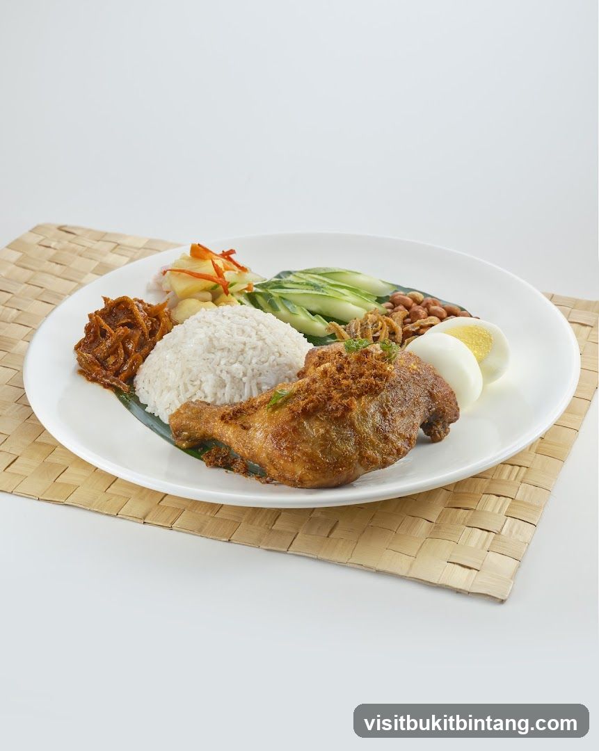 Nasi Lemak with Fried Chicken