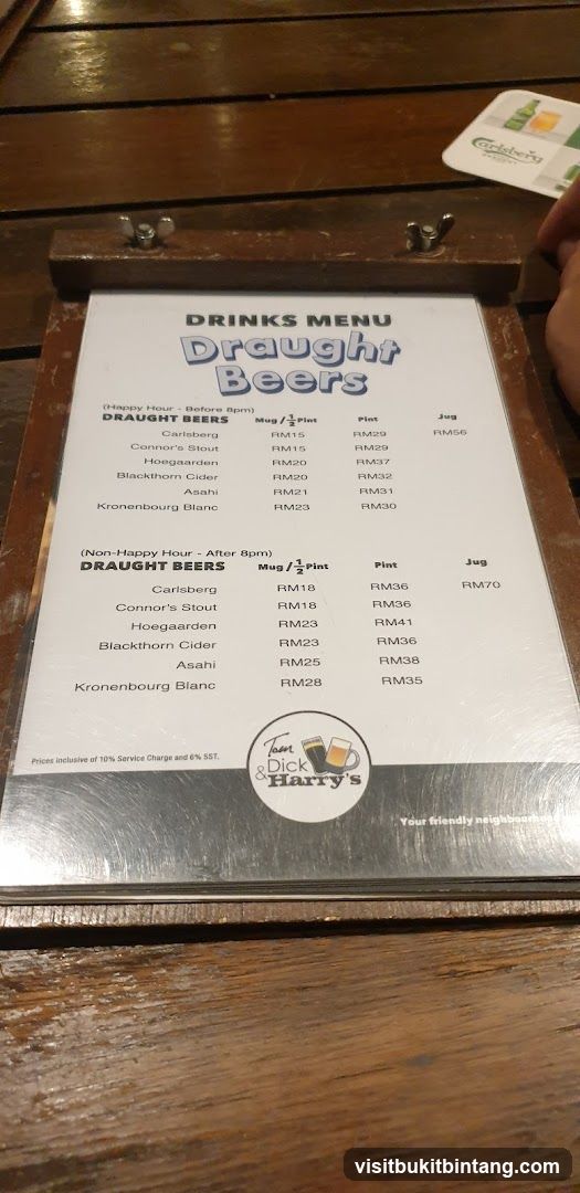 Draught Beers Menu