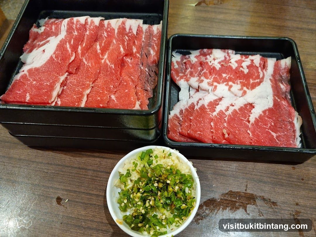 Thinly Sliced Beef and Chopped Chilies
