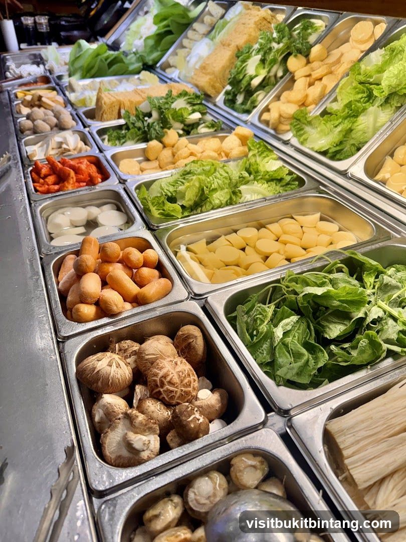 Buffet Display of Fresh Ingredients