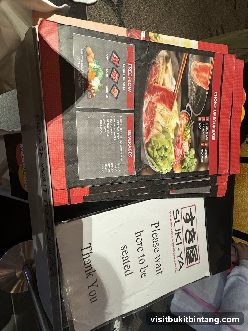 SUKI-YA Menu