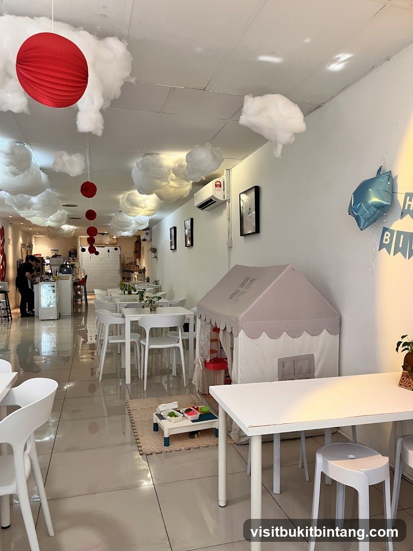 Cafe Interior with Cloud Decorations