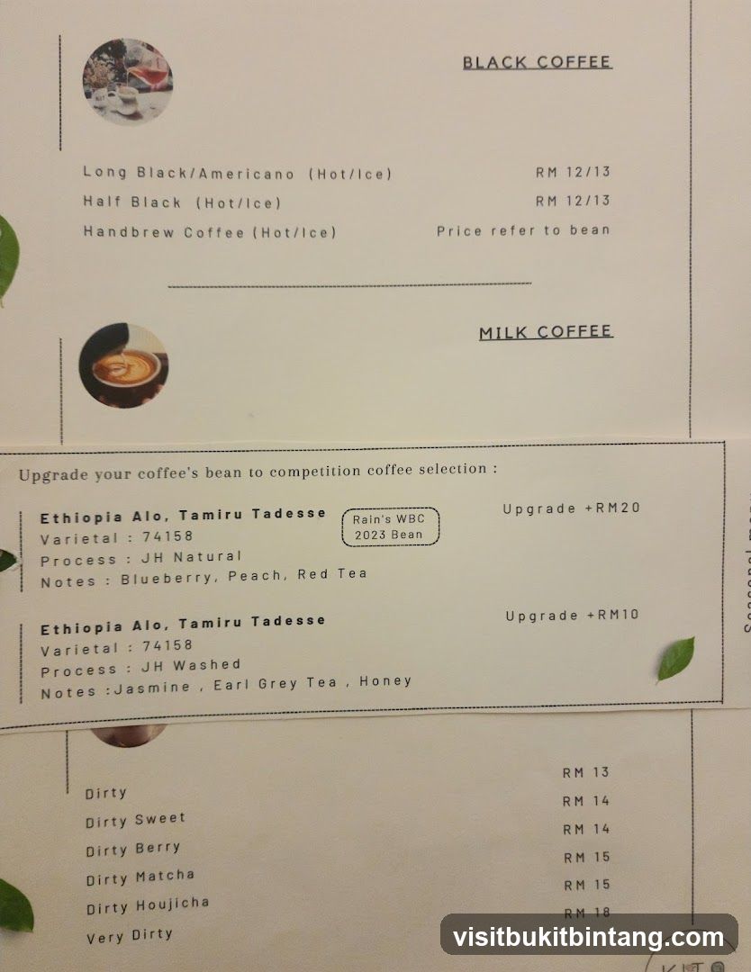 Coffee Menu