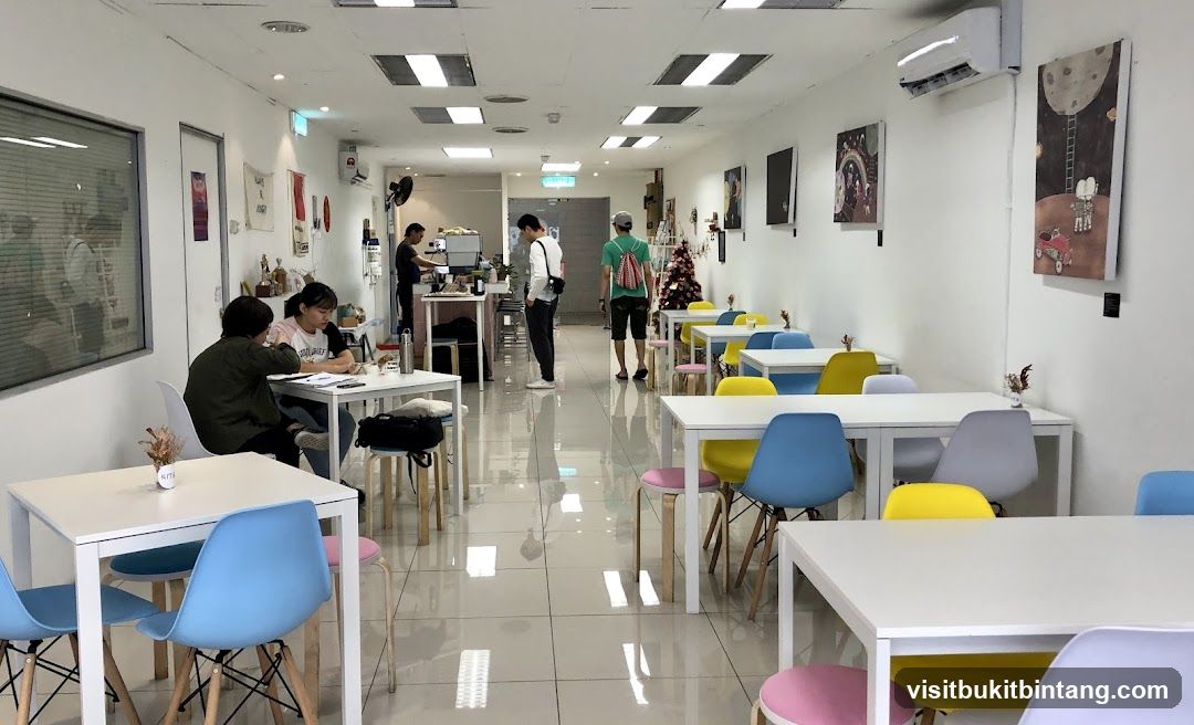 Cafe Interior with Colorful Chairs