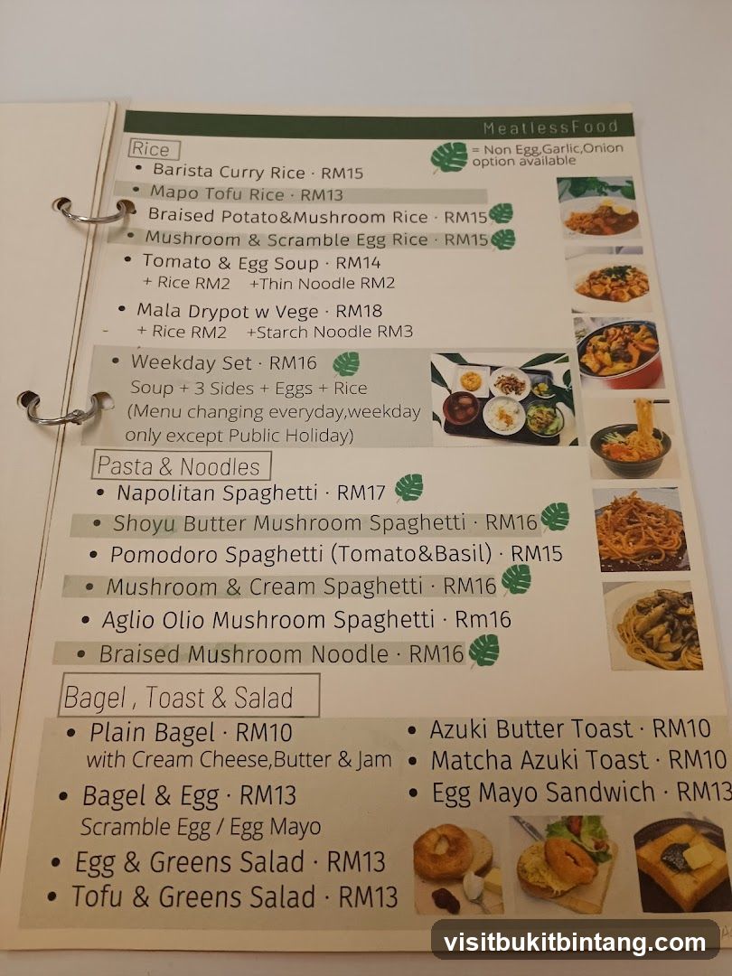 Meatless Food Menu