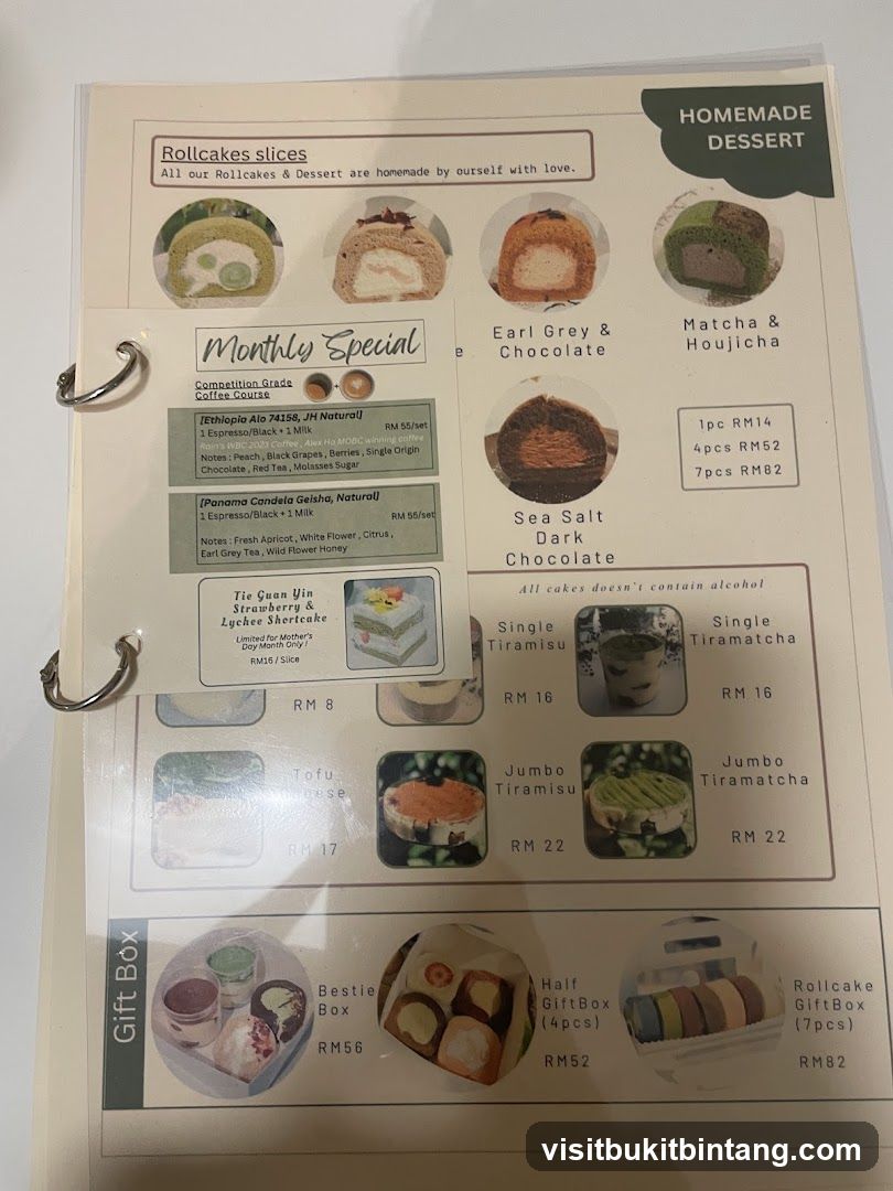 Homemade Dessert Menu