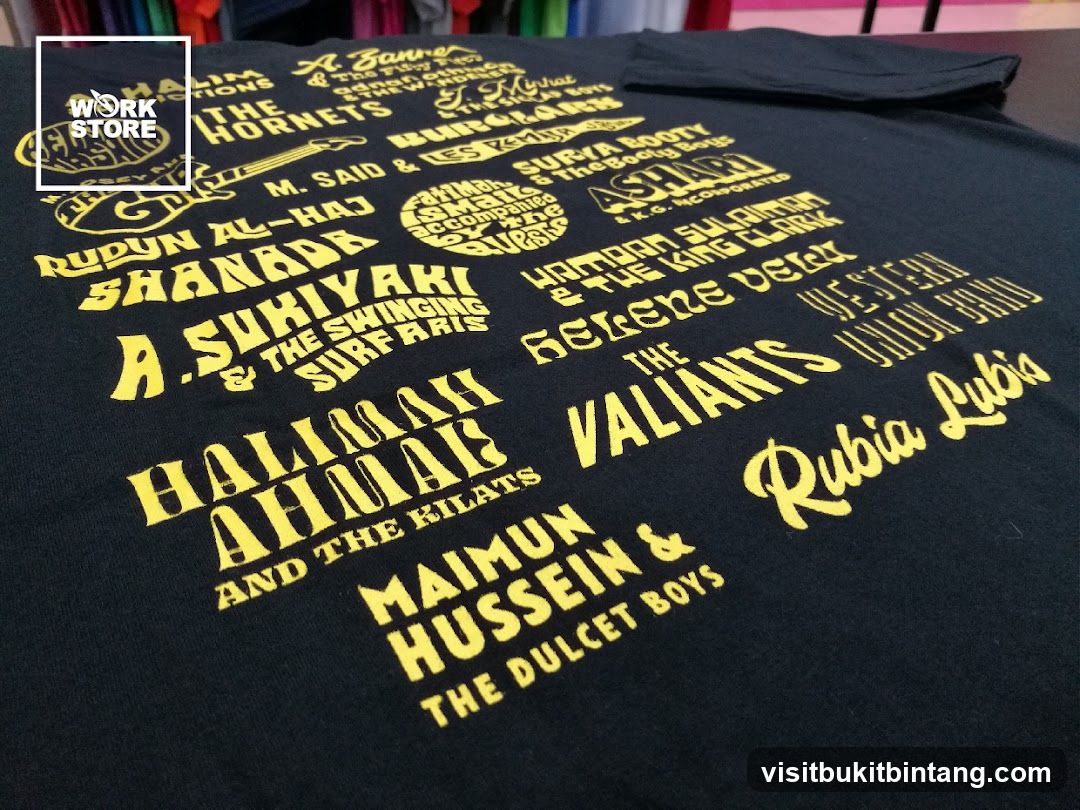 T-shirt with band names