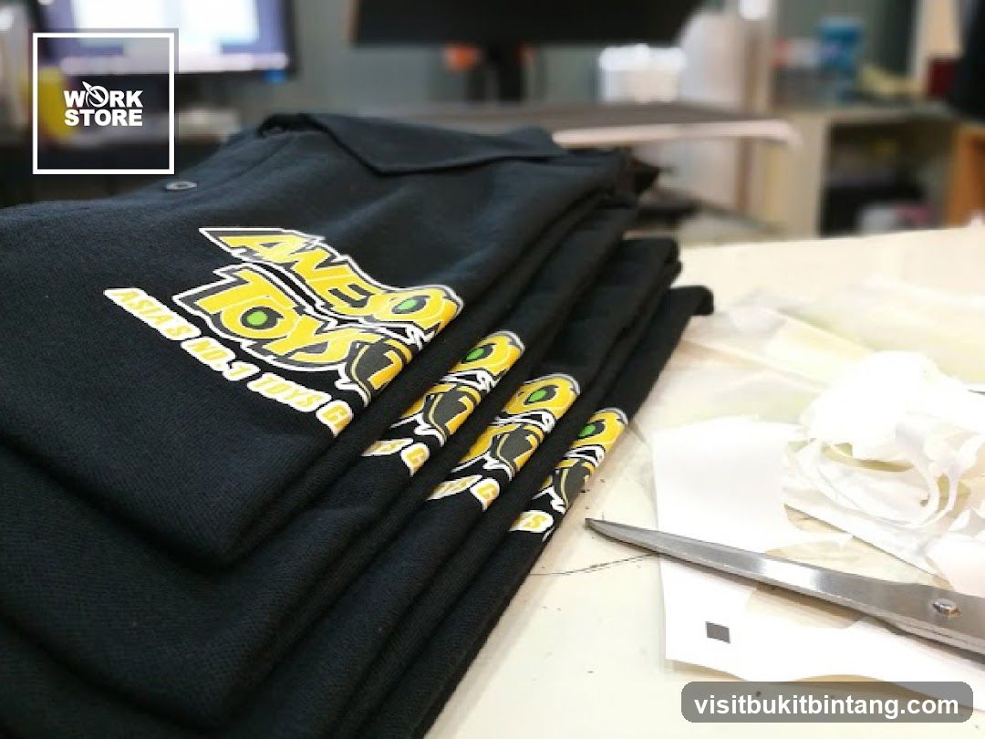Stacked Black T-shirts with Logo