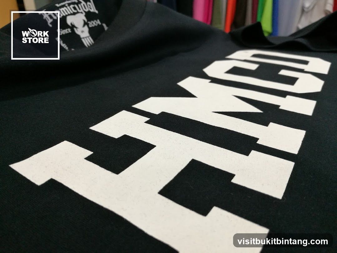 Black T-shirt with white lettering