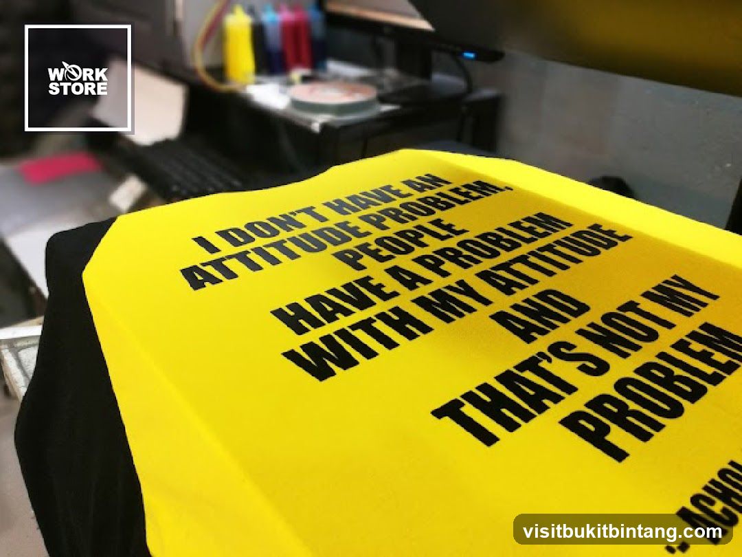 Yellow T-shirt with printed text