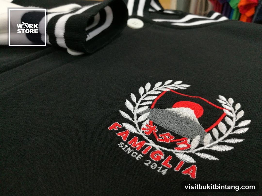 Black jacket with embroidered logo