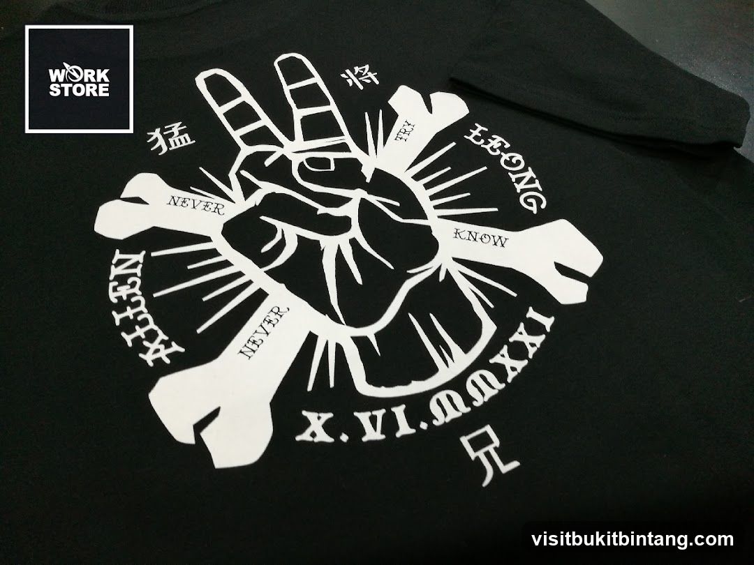 Black T-shirt with graphic design