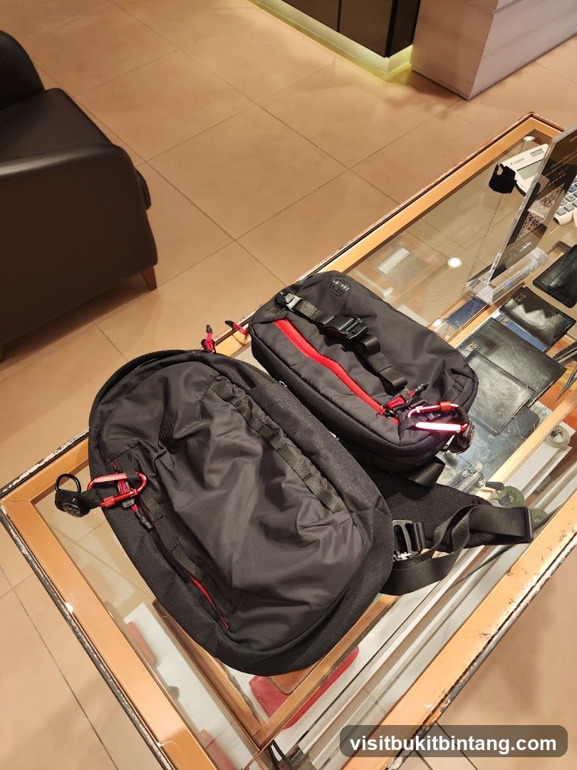 Black bags on display