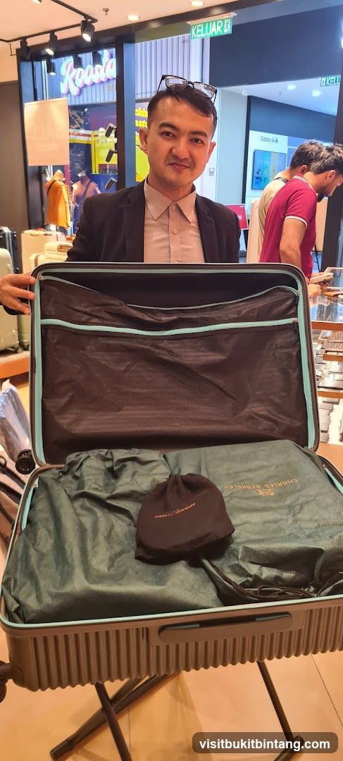 Man with Open Suitcase