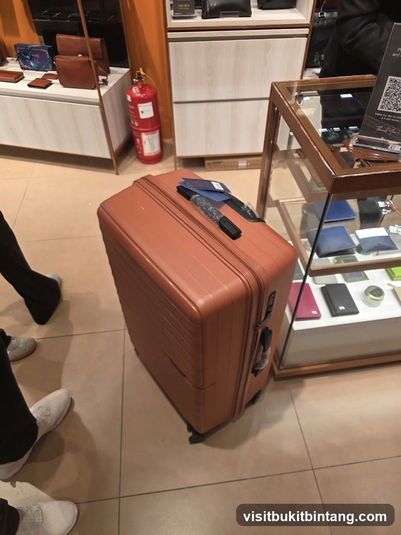 Orange Suitcase in Store