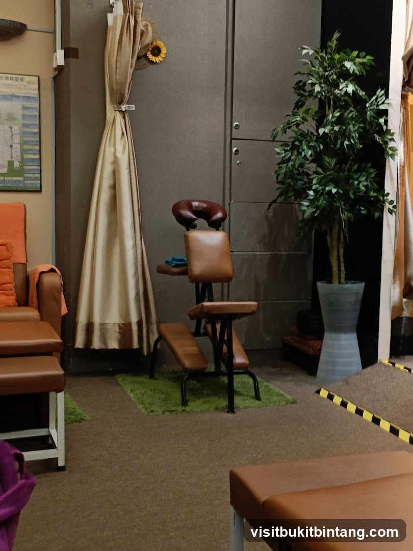 Massage chairs and seating area