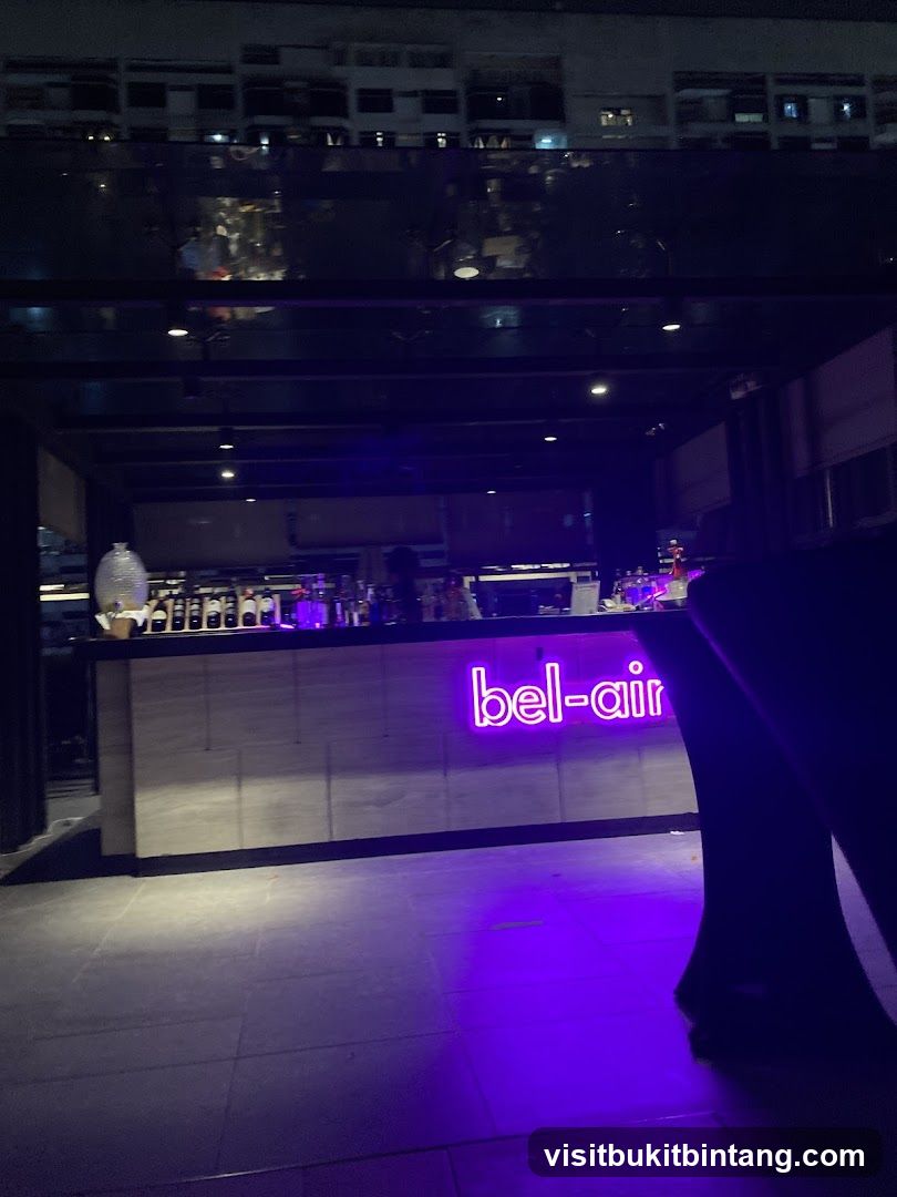 Bar Interior with Neon Sign