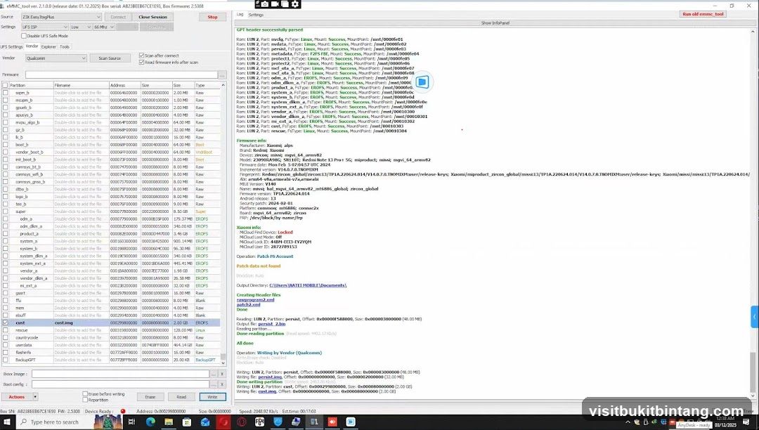 EMMC Tool Interface