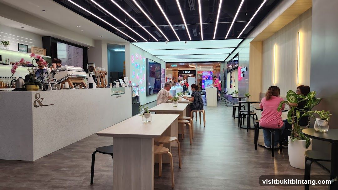 Modern Cafe Interior with Customers