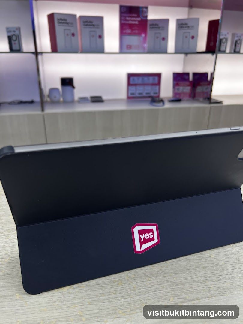 Tablet with "yes" logo