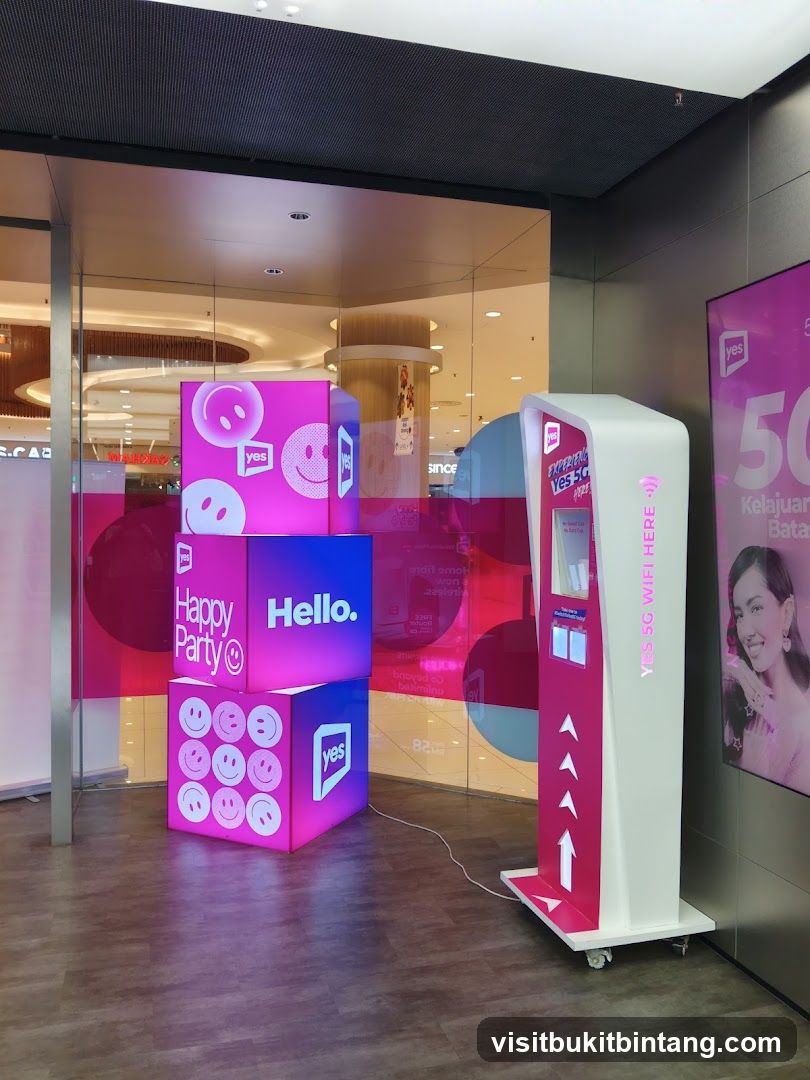 Promotional display with Yes branding